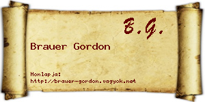 Brauer Gordon névjegykártya